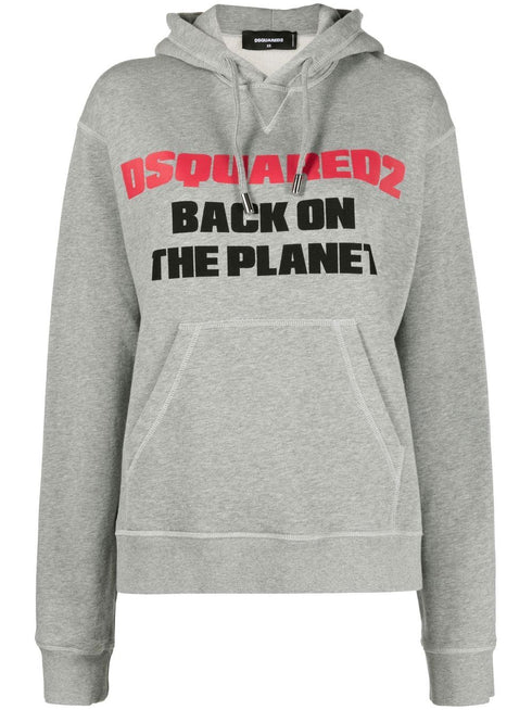 slogan-print hoodie